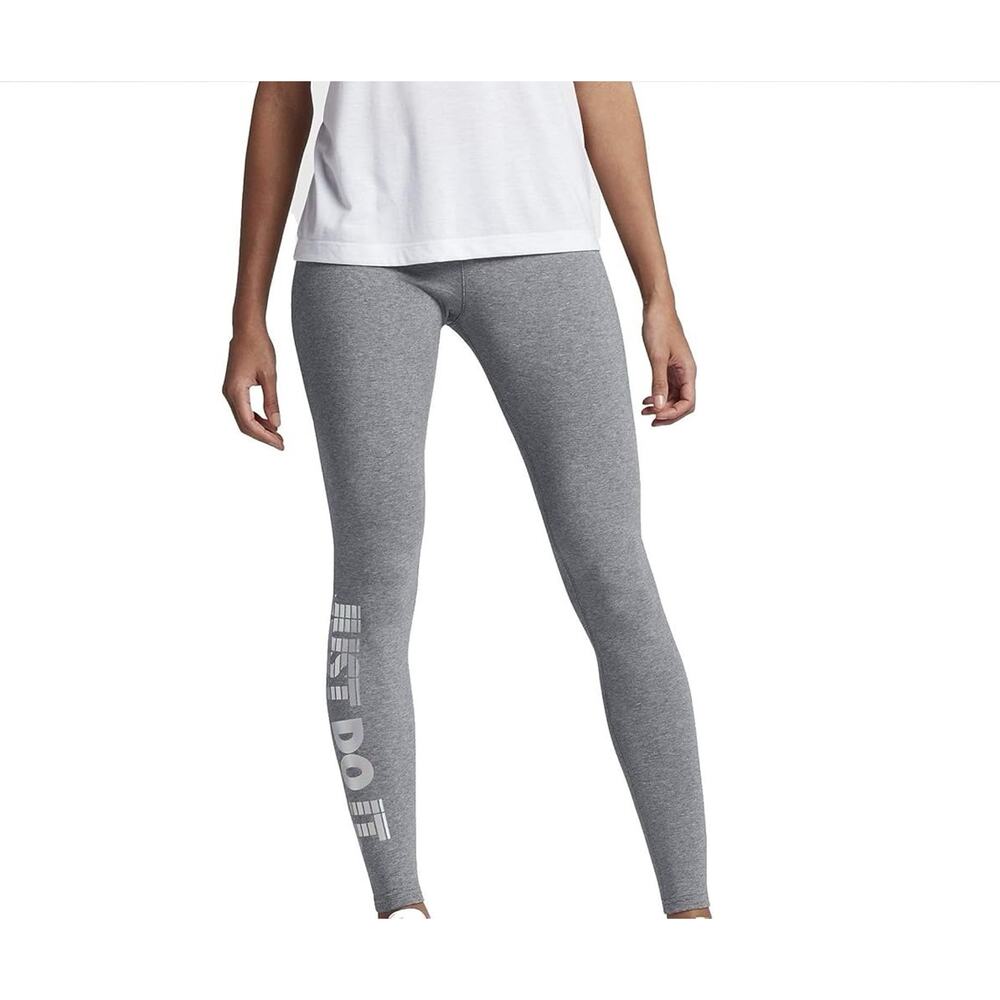 Nike Large L Leggings Hologram Carbon Heather Gray Full Length‎ 886257-091